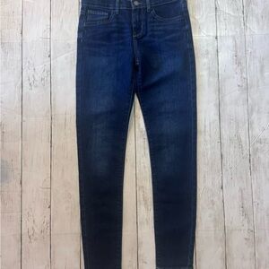Levi’s Girls 711 Skinny Jeans Size 12 Reg Dark Wash Stretch Mid Rise Denim